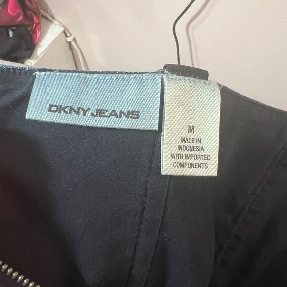 DKNY Blue Denim Belted Mini Pleated Sleeveless Jumper Dress Size Medium - Picture 8 of 10